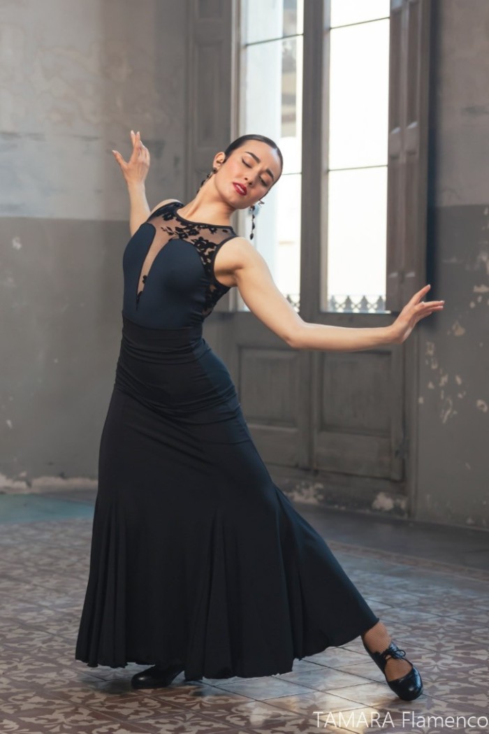 Faldas flamencas MUJER modelo Falda flamenco Ogalla - Punto elástico Negro