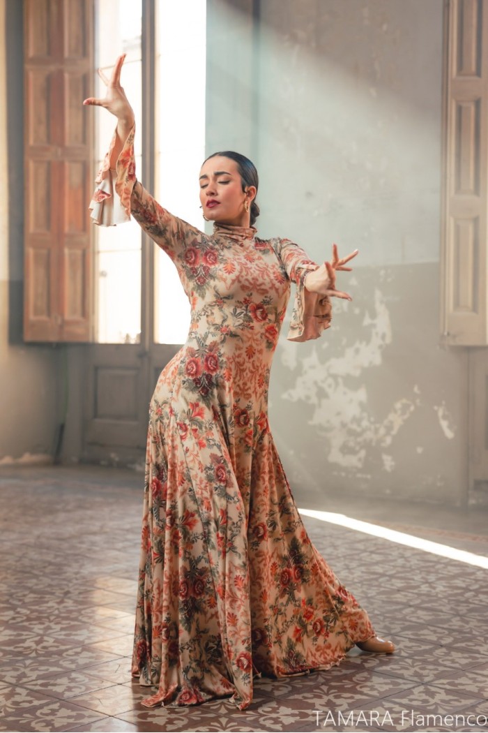  Flamenco dresses WOMAN model Amelia Dress - Elastic point Printed Colourful floral print