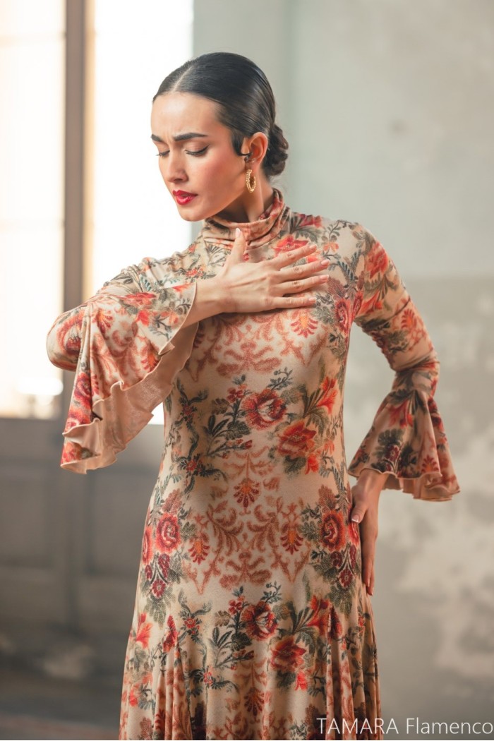 Vestidos flamencos MUJER modelo Vestido Amelia - Punto elástico Estampado Estampado floral colorido