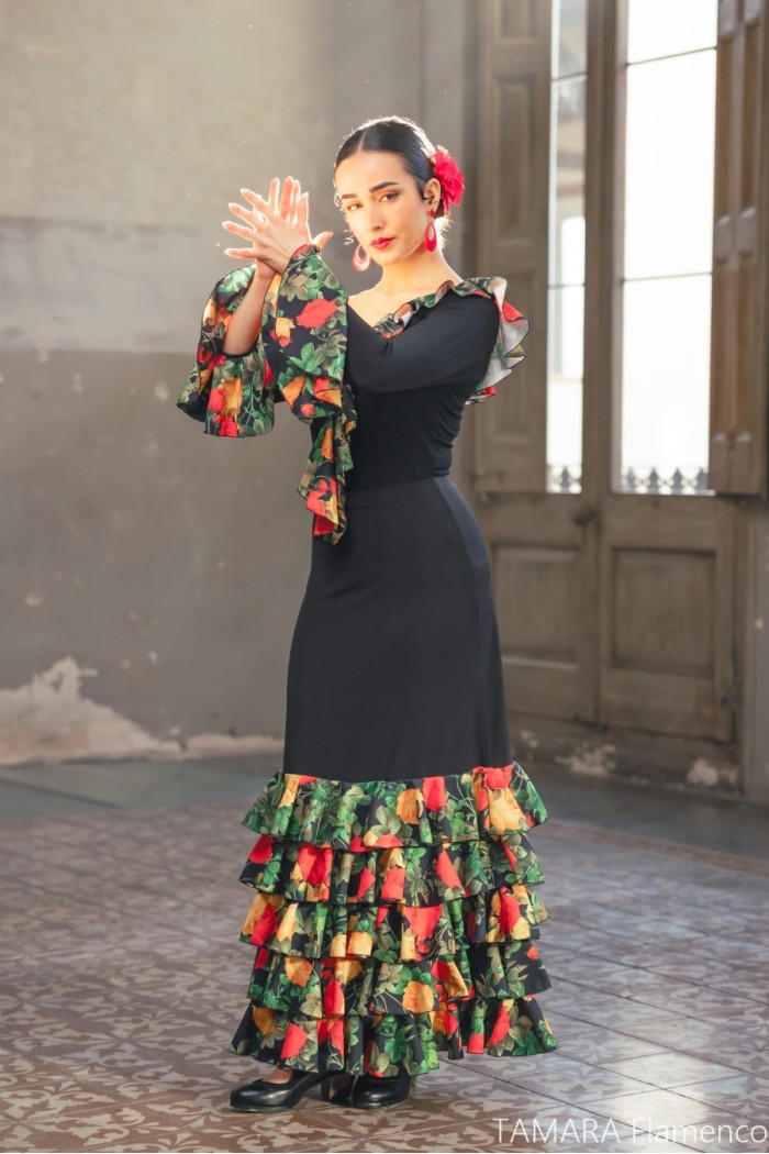 Flamenco skirts WOMAN model Flamenco skirt Zagala - Stretch knitted and crep Flamenco skirts WOMAN model Flamenco skirt Zagala - Stretch knitted and crep