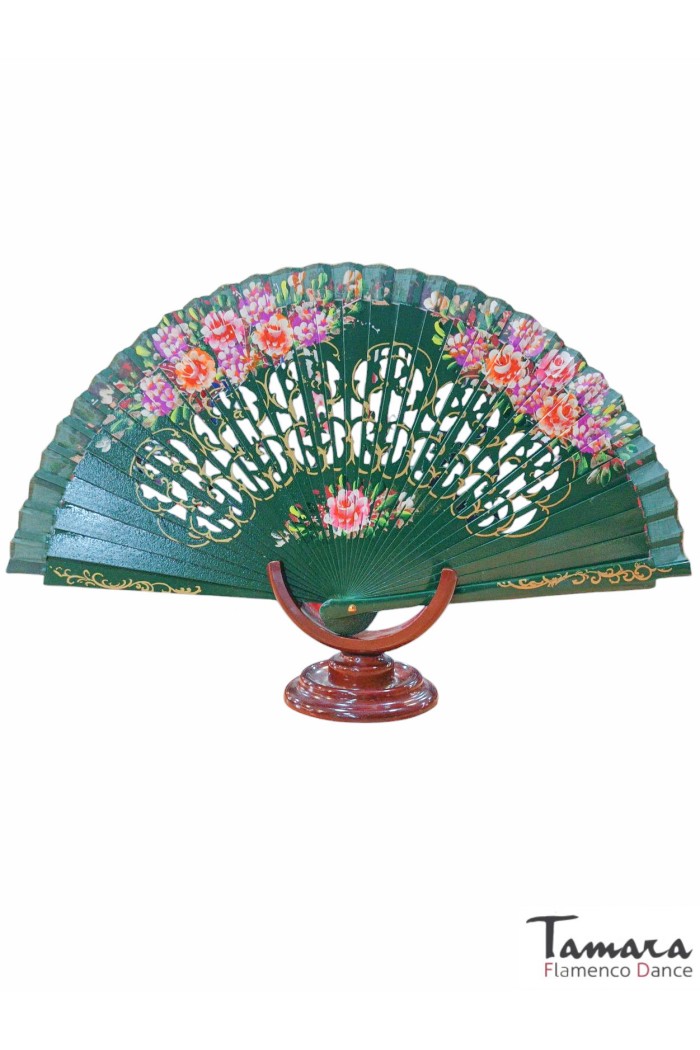  Spanish fans model Painted Spanish fan (23 cm) - Design 1 Black