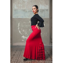 Jupes flamenco FEMME modèle Jupe flamenco Jupe Andujar - Tricot élastique rouge écarlate
