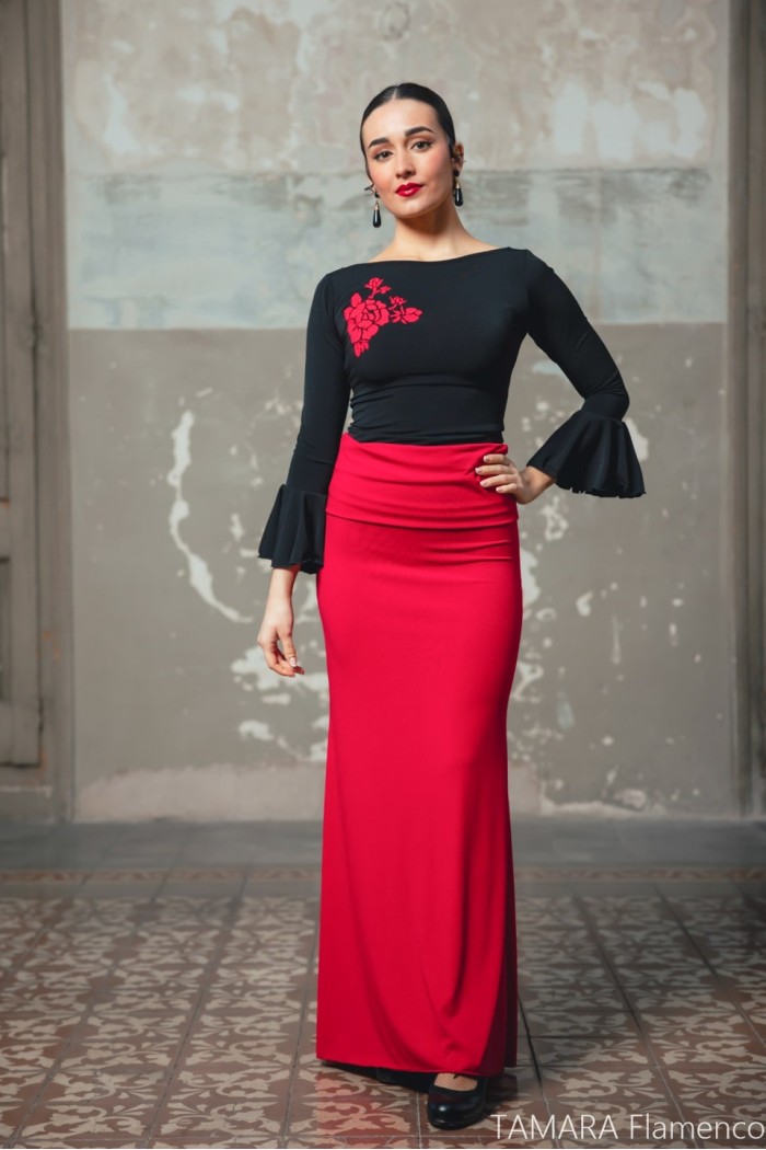 Body/Camiseta flamenca MUJER modelo Camiseta Boucher - Punto elástico Negro