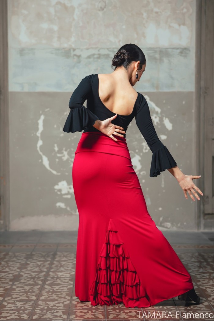 Body/Camiseta flamenca MUJER modelo Camiseta Boucher - Punto elástico Negro