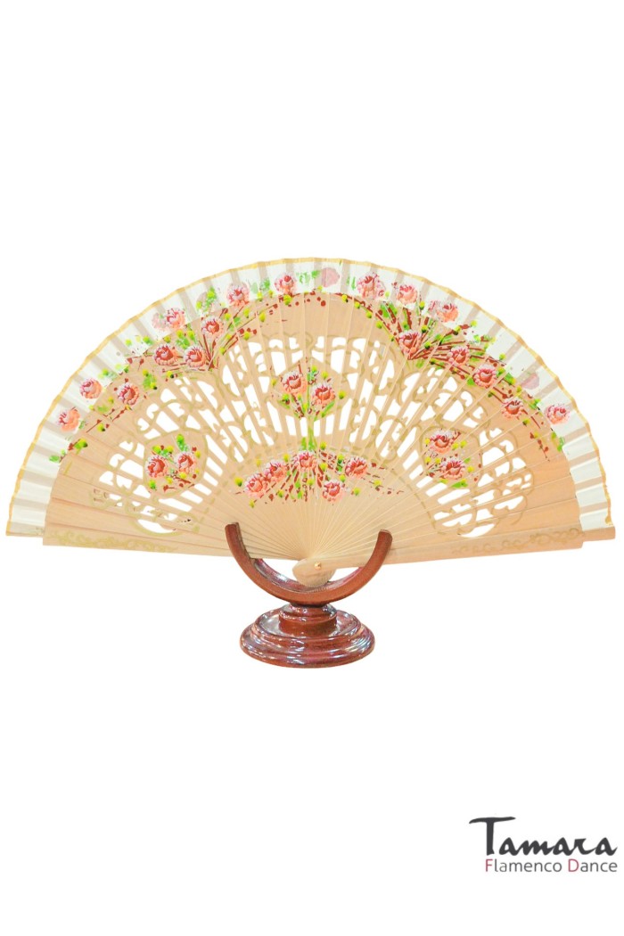 Eventails modèle Eventail espagnol peint (23 cm) - Modèle 4 Vert Bouteille