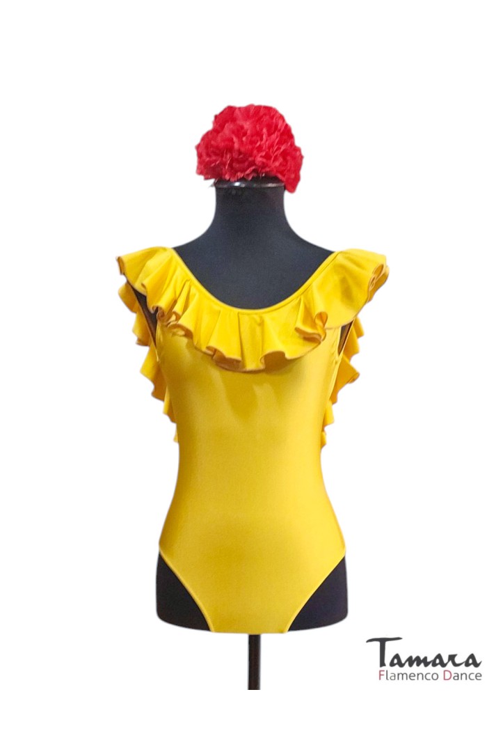 Body/Camiseta flamenca MUJER modelo Body Lycra - Ocre 
