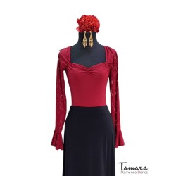 Outlet Vestuario flamenco modelo Camiseta Jabera - Punto elástico y encaje Negro