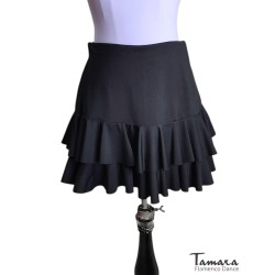 Outlet Baile de salon modelo Falda Lycra negra volantes baile Talla 38/40 