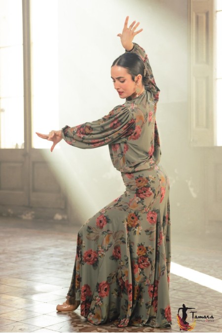 Faldas flamencas MUJER modelo Falda flamenco Mirella - Punto elástico Estampado Estampado lunar blanco