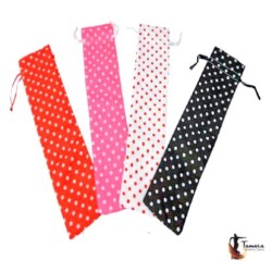 Eventails modèle copy of Housse de eventail en velours - 23 cm Rouge points blancs