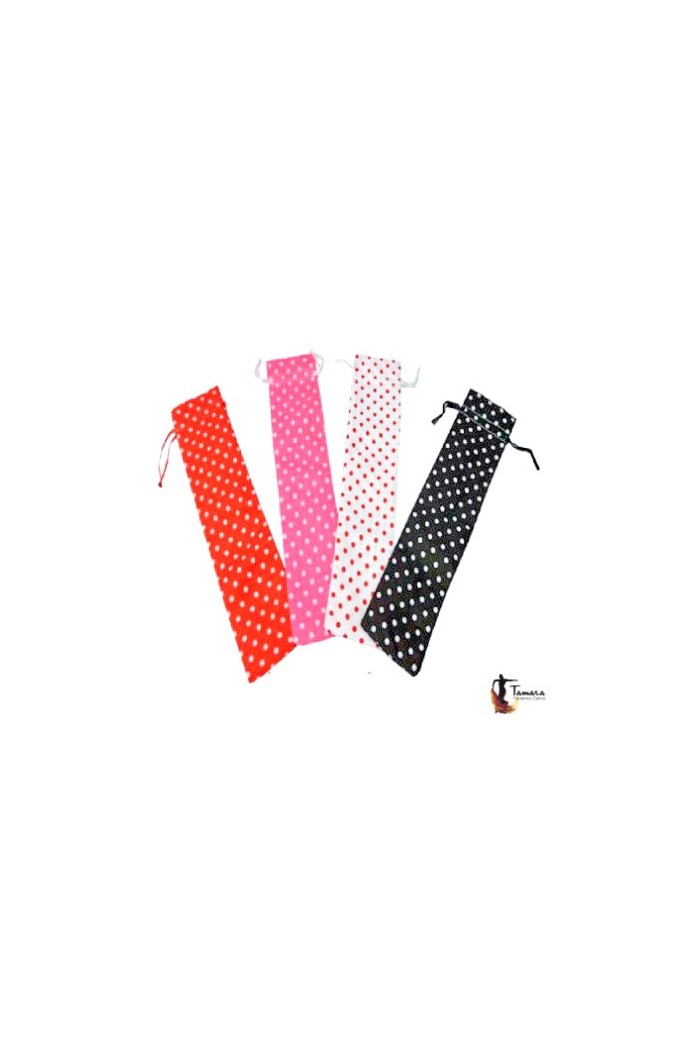 Abanicos y Pericones modelo Funda Abanico Estampada - 23 cm Rojo lunar blanco