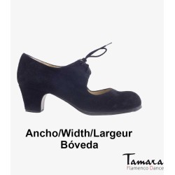 Outlet Zapatos flamencos modelo Zapatos de flamenco Cordonera - Negro - Ante - Mismo material y color - Clásico 5 cm - Boveda Negro