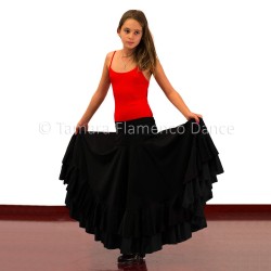 Jupes de flamenco pour enfant modèle Jupe flamenco Alborea enfant Noir et Rouge