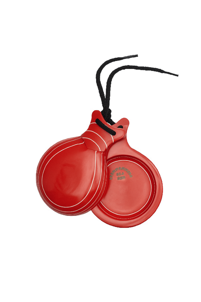Castañuelas Castañuelas del Sur modelo Fibra de vidrio roja veteada nº5 - 2 cajas resonancia 