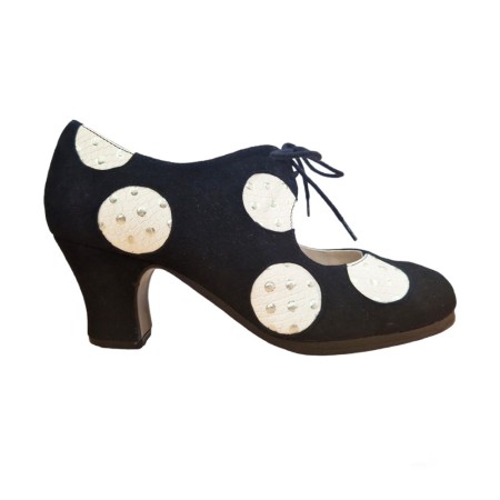Outlet Chaussures flamencos modèle Chaussures de flamenco Cordonera Lunares (Taille 36.5) Negro-Beige