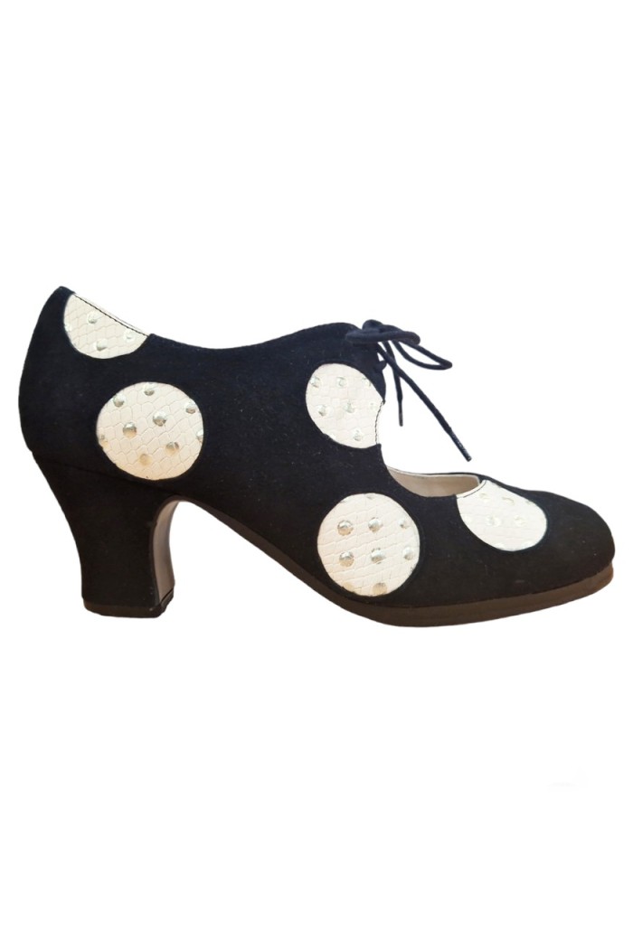 Outlet Chaussures flamencos modèle Chaussures de flamenco Cordonera Lunares (Taille 36.5) Negro-Beige