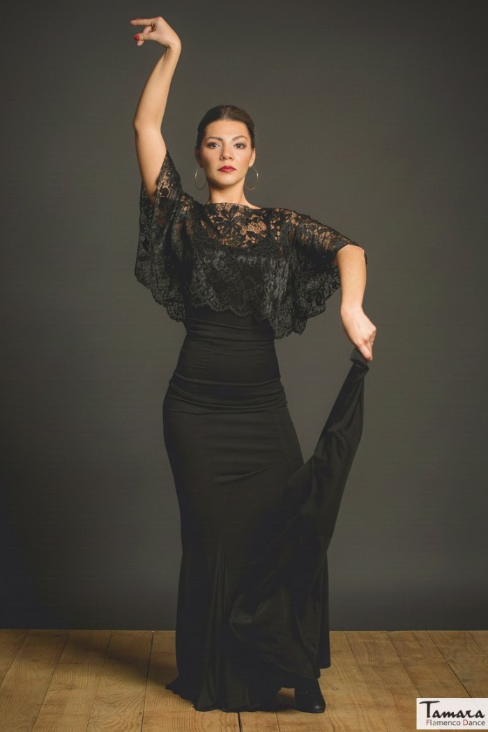 Faldas flamencas MUJER modelo Falda flamenco Oliva - Punto elástico Negro