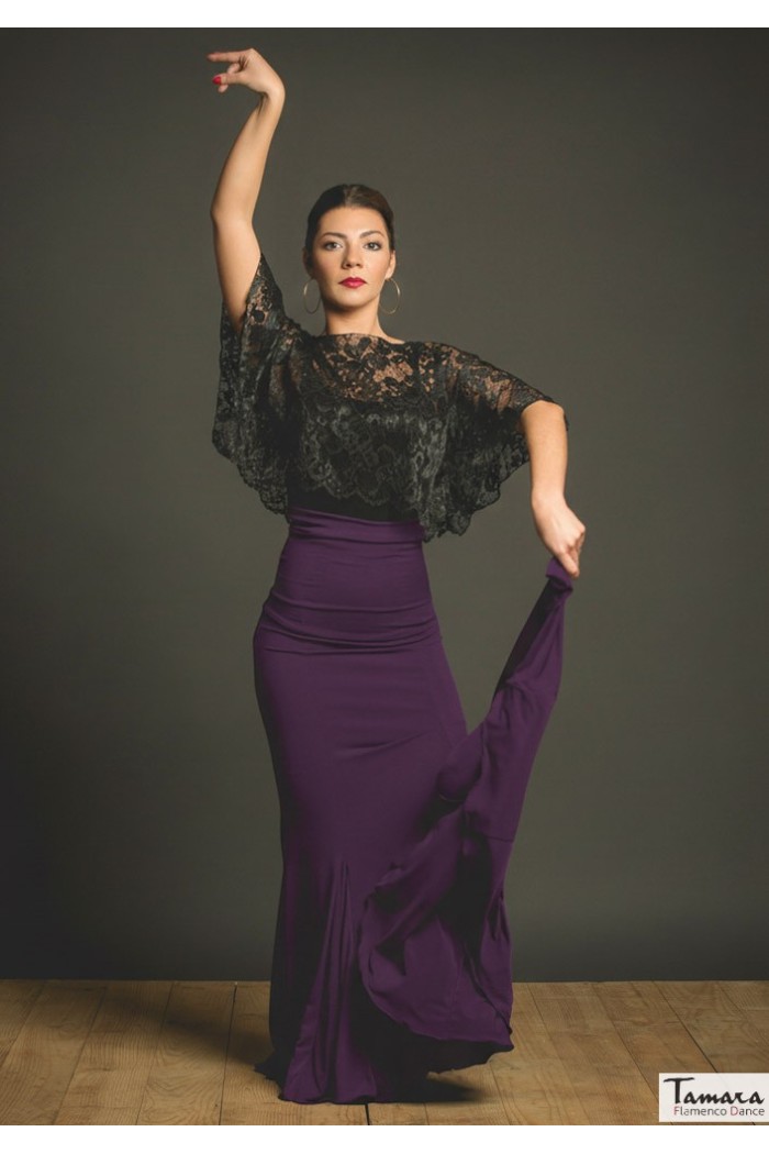  Flamenco skirts WOMAN model Flamenco skirt Oliva skirt - Elastic knit Bordeaux