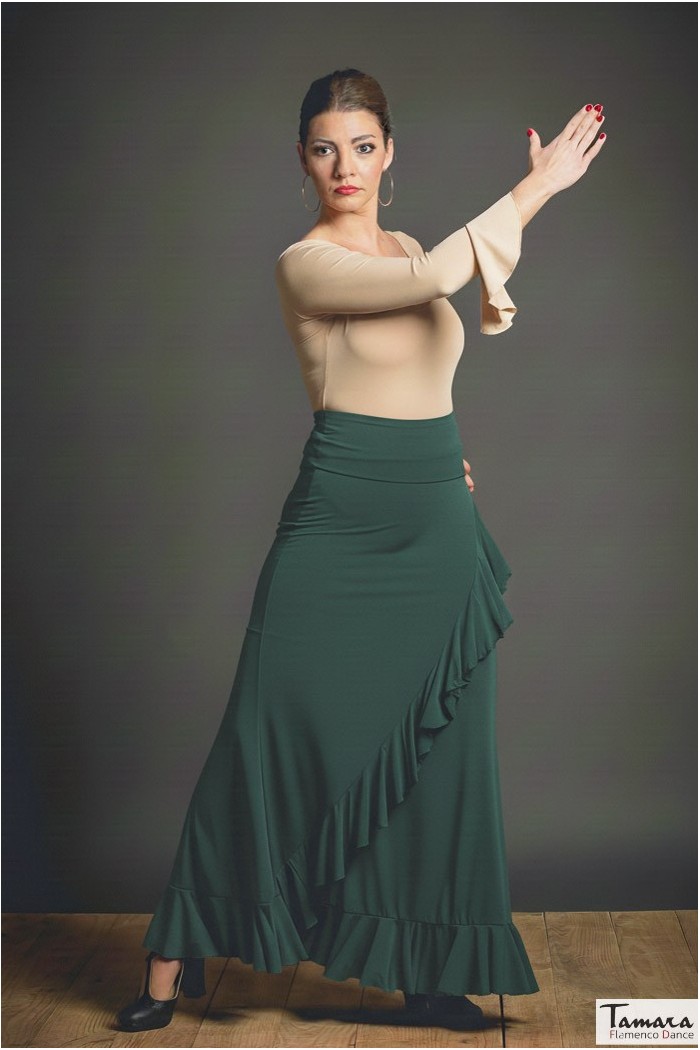  Flamenco skirts WOMAN model Flamenco skirt Valeria skirt - Elastic knit Dark Green