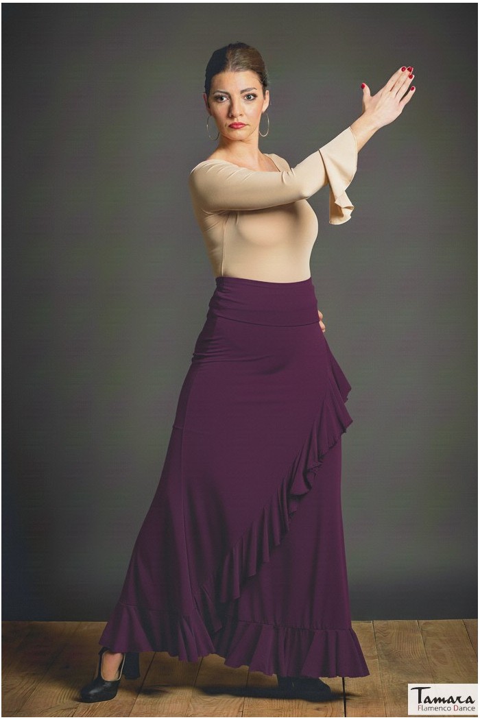  Flamenco skirts WOMAN model Flamenco skirt Valeria skirt - Elastic knit Dark Cardinal