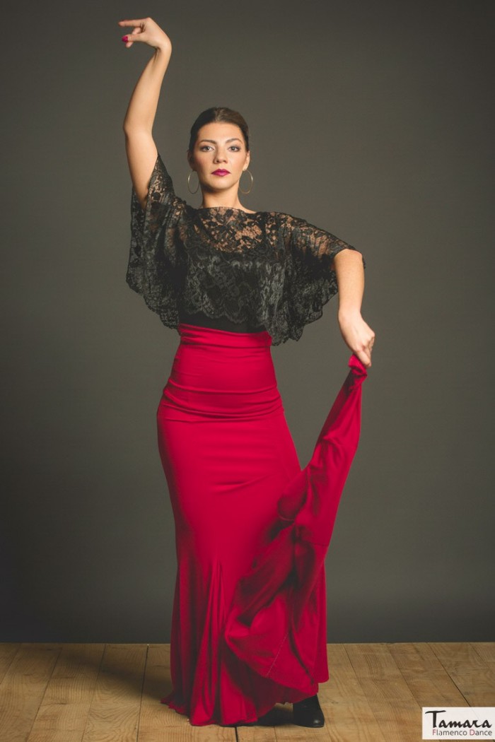 Faldas flamencas de NIÑA modelo Falda flamenco Oliva Niña - Punto elástico 