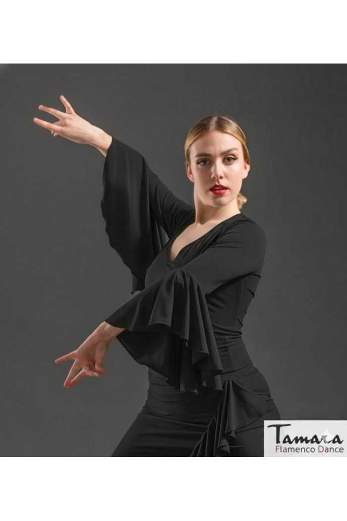  Body/Camiseta flamenca MUJER model Aldea T-shirt - Elastic knit Black