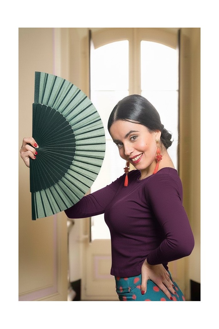 Maillot, body et haut de flamenco FEMME modèle T-shirt Albores - Tricot élastique Bordeaux