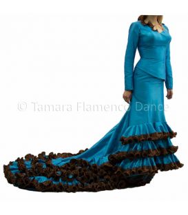 tailed gown bata de cola - Vestidos de flamenco a medida / Custom flamenco dresses - Turquoise Dress Tailed Gown