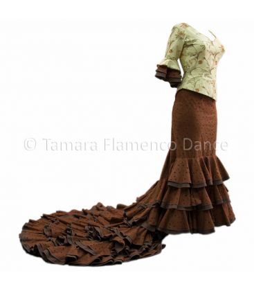 batas de cola - Vestidos de flamenco a medida / Custom flamenco dresses - Vestido Bata de cola Marron/Beig
