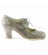 zapatos de flamenco profesionales en stock - Begoña Cervera - Cordonera piel serpiente gris