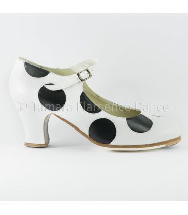 zapatos de flamenco profesionales personalizables - Begoña Cervera - Lunares blanco lunares negros