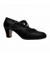 trainning flamenco shoes semiprofessional - - Semiprofessional Basic Crossed - black Leather TAMARA