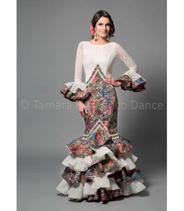 woman flamenco dresses 2016 - Aires de Feria - Veronica white and printed