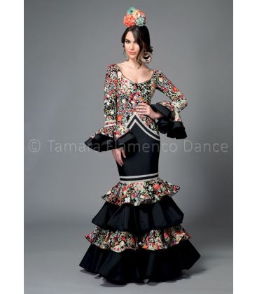 trajes de flamenca 2016 mujer - Aires de Feria - Bahía estampado y negro