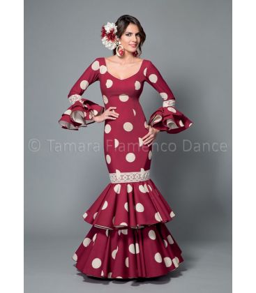 woman flamenco dresses 2016 - Aires de Feria - Brisa bordeaux & white polka dots