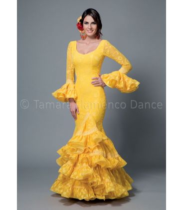 trajes de flamenca 2016 mujer - Aires de Feria - Sofia encaje amarillo