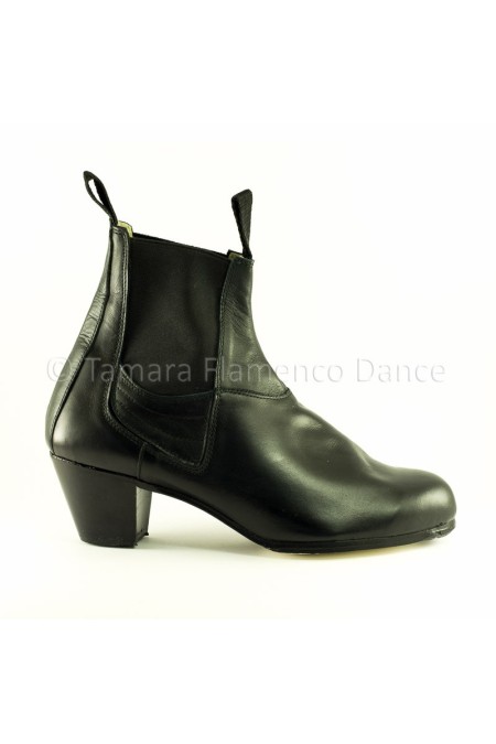 Chaussures professionnelles de flamenco Begoña Cervera modèle Chaussons flamenco Boto II - Noir - Cuir - Normal Noir