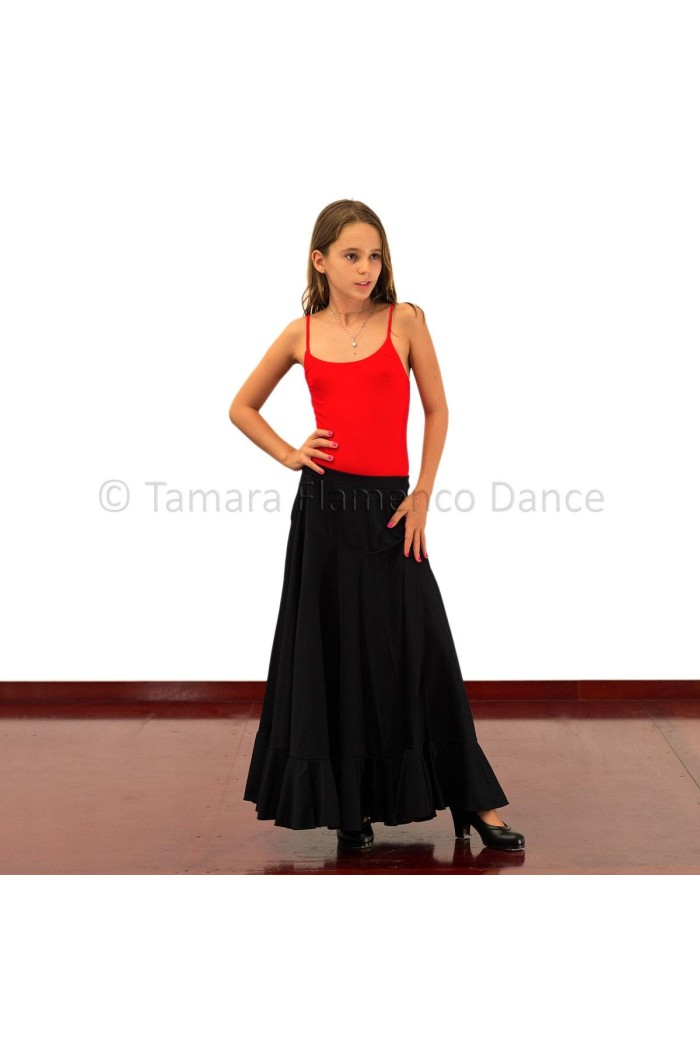 Body/T-shirt flamenco GIRL modèle Body Tamara (bretelle) pour enfant - Polyamide Rouge