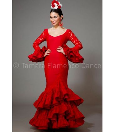 trajes de flamenca 2016 mujer - Aires de Feria - Manuela encaje rojo