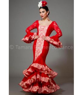 woman flamenco dresses 2016 - Aires de Feria - Manuela red lace & printed