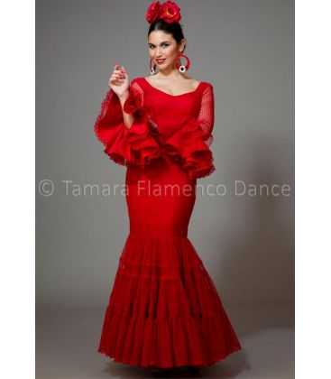trajes de flamenca 2016 mujer - Aires de Feria - Paseo plumeti rojo