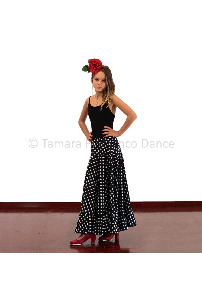 Body/T-shirt flamenco GIRL modèle Body Tamara (bretelle) pour enfant - Polyamide Rouge