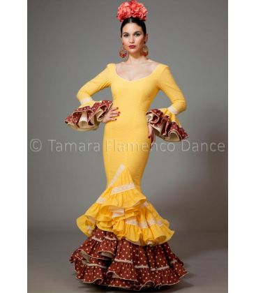 trajes de flamenca 2016 mujer - Aires de Feria - Sofia vainilla con marron