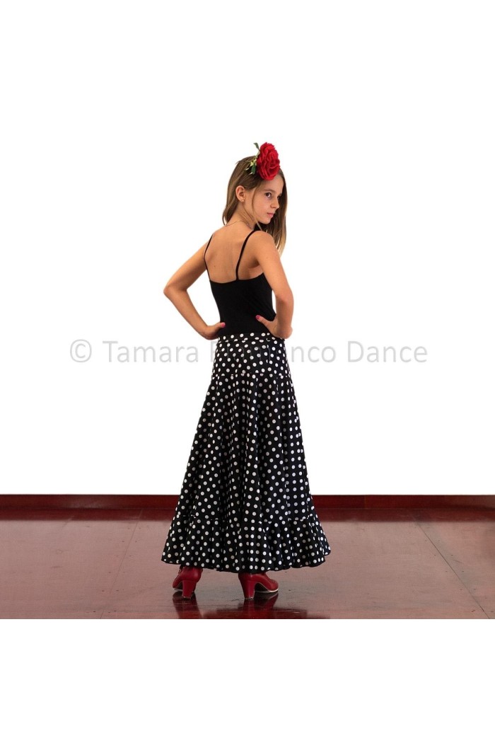 Body/T-shirt flamenco GIRL modèle Body Tamara (bretelle) pour enfant - Polyamide Rouge