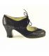 zapatos de flamenco profesionales personalizables - Begoña Cervera - Cordoneria ante y serpiente negro