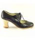 zapatos de flamenco profesionales en stock - Begoña Cervera - Cordonera piel serpiente negra