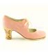 flamenco shoes professional for woman - Begoña Cervera - Cordonera rose suede casilda heel