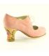 flamenco shoes professional for woman - Begoña Cervera - Cordonera rose suede casilda heel