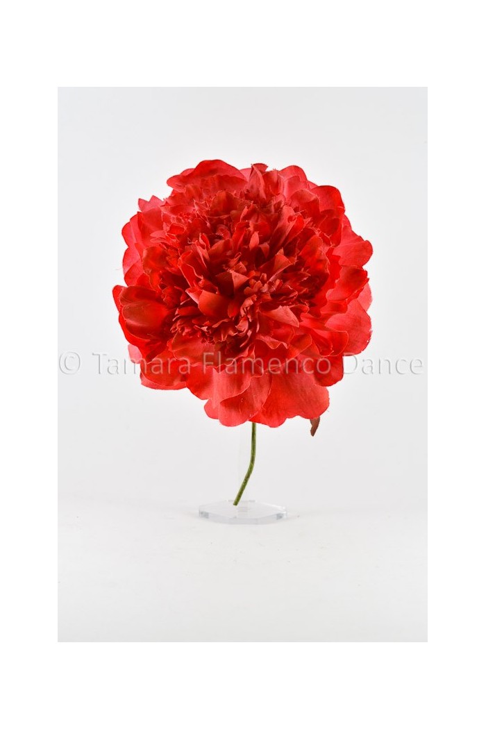 Flores de Flamenca modelo Flor Flamenca Peonía - 15 cm Maquillaje oscuro