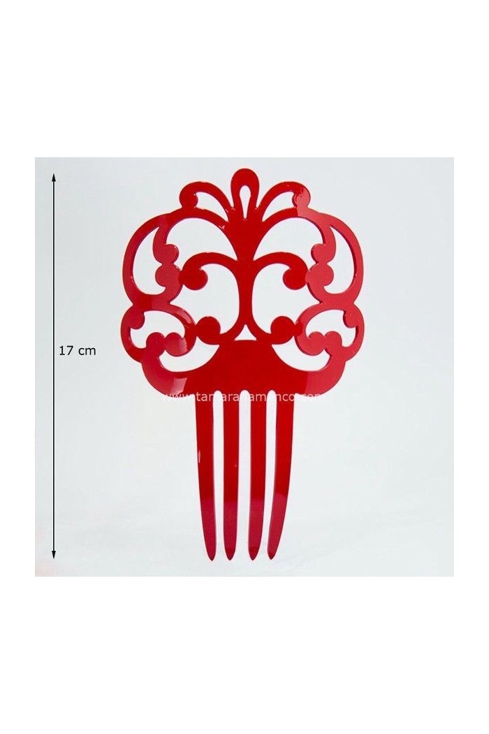  Outlet Flamenco accessories model Comb Lirio - Acetate 17 cm Orange